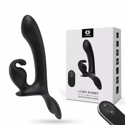 Imagem do produto Vibrador Strapless Duplo Lord Rabbit S-Hande 3 Motores com Controle Remoto USB Cor Preto