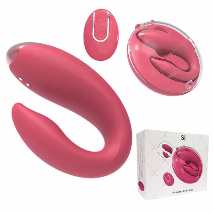 Imagem do produto Vibrador de Casal Formato C com Controle Remoto e Case de Acrílico USB