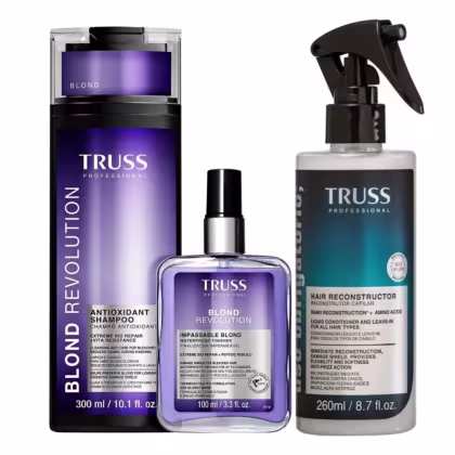 Imagem do produto Kit Truss Blond Revolution  Shampoo 300ml + Finalizador 100ml + Uso Obrigatório Spray 260ml