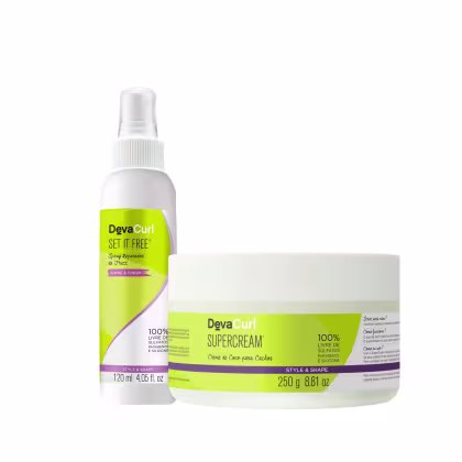 Imagem do produto Kit Deva Curl Set It Free Spray Anti-Frizz + Super Cream (2 Produtos)