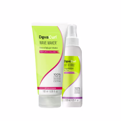 Imagem do produto Kit Deva Curl Set It Free Spray Anti-Frizz + Wave Maker (2 Produtos)