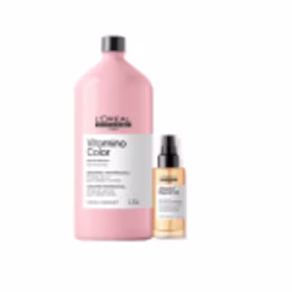 Imagem do produto Kit L'Oréal Professionnel - Shampoo 1,5L Vitamino Color + Óleo 90ml Absolut Repair Gold