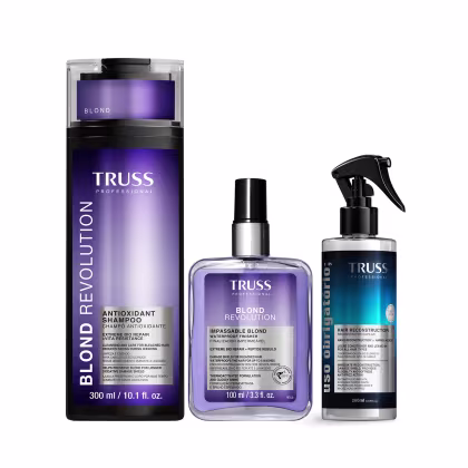 Imagem do produto Combo Truss Blond revolution: Shampoo 300ml + Finalizador 100ml + Spray Uso Obrigatório; 260ml