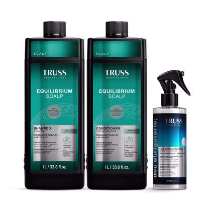 Combo Truss Shampoo Equilibrium Scalp 1l + Condicionador Equilibrium Scalp 1l + Spray Uso Obrigatório; 260ml
