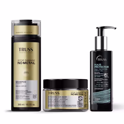 Imagem do produto Combo TRUSS No Metal Proteção: Shampoo Stop Damage 300ml + Máscara Capilar Stop Damage 180g + Leave-in 250ml