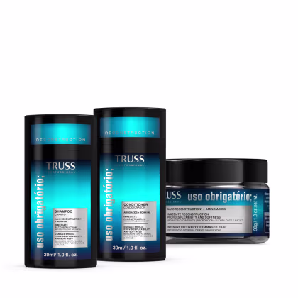 Imagem do produto Combo Uso Obrigatório: Shampoo 30ml + Condicionador 30ml + Máscara 30g