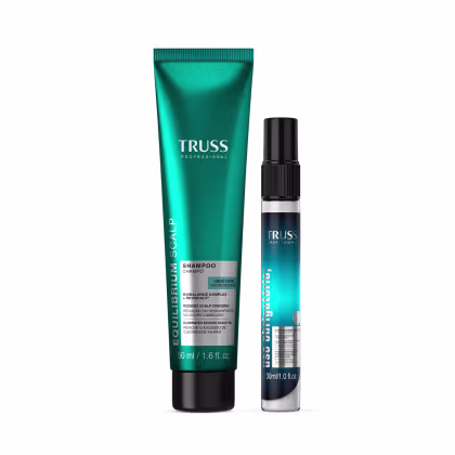 Imagem do produto Combo Truss: Shampoo Equilibrium Scalp 50ml + Spray Uso Obrigatório 30ml