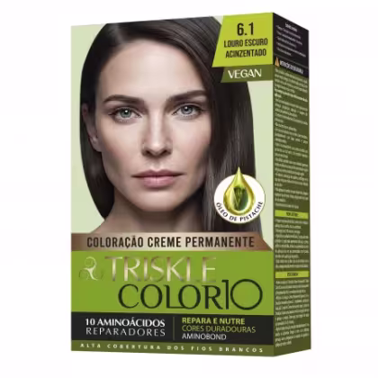 Imagem do produto TRISKLE TINTA KIT COLOR10 COR:6.1 LOURO ESCURO ACINZENTADO