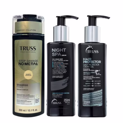 Imagem do produto Kit Truss No Metal - Shampoo 300ml + Night Spa 250ml + Hair Protector 250ml