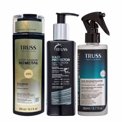 Imagem do produto Kit Truss No Metal - Shampoo 300ml + Uso Obrigatório 260ml + Hair Protector 250ml