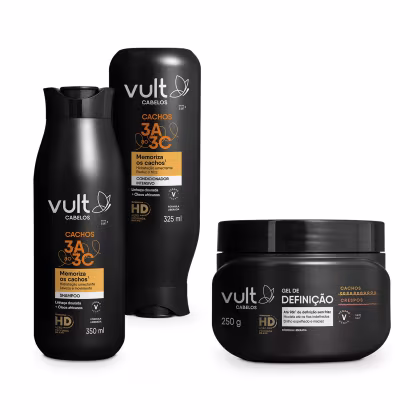 Imagem do produto Kit Vult Cabelos Cachos 3A ao 3C + Gel de Definição Cachos e Crespos (3 Produtos)