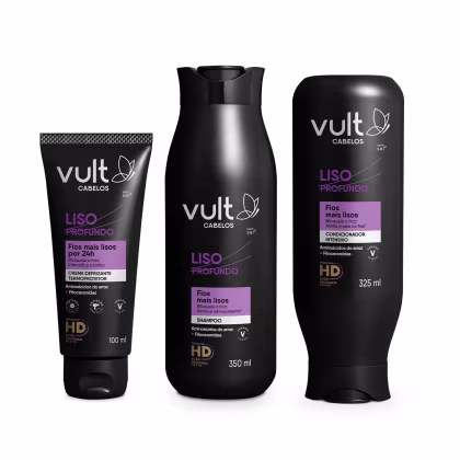 Imagem do produto Kit Vult Cabelos Liso Profundo Proteção (3 Produtos)