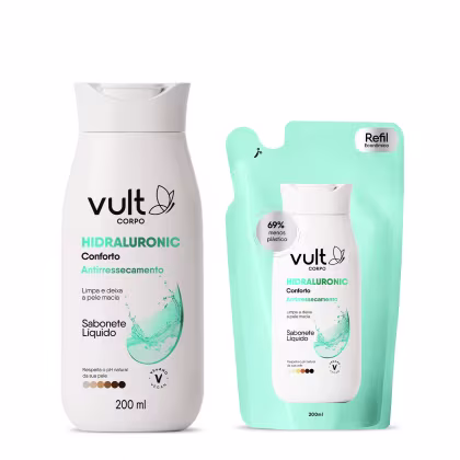 Imagem do produto Kit Vult Corpo Hidraluronic Conforto Sabonete Líquido + Refil (2 Produtos)
