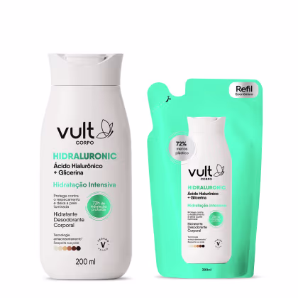 Imagem do produto Combo Vult Corpo: Loção  Corporal Vult Corpo Hidraluronic Hidratação Intensiva 200ml  + Refil 300ml