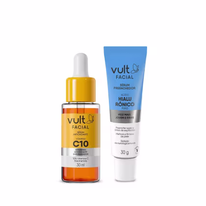 Imagem do produto Combo Sérum Facial Antioxidante Vitamina C 10% 30ml + Sérum Facial Preenchedor Ácido Hialurônico Puro 30g