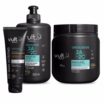 Imagem do produto Kit Vult Cabelos Ondulados Cachos Crespos Trio (3 Produtos)