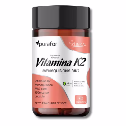 Imagem do produto Vitamina K2 Menaquinona MK7 Purafor – 30 Cápsulas | Qualidade e Alta Biodisponibilidade