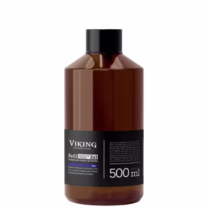 Imagem do produto Refil - Espuma de Limpeza 2x1 - Rosto e Barba - Mar - Viking 500 ml