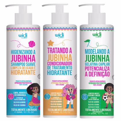 Imagem do produto Kit Jubinha Widi Care Shampoo + Condicionador + Geleia Modeladora Hipoalergenico Vegano Infantil