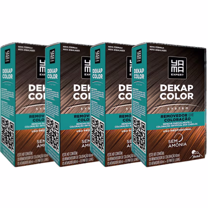 Imagem do produto Kit 4 DekapColor Yama Removedor De Coloração Capilar Cabelo Profissional Sem Amonia 120m