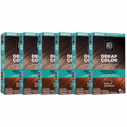 Imagem do produto Kit 6 DekapColor Yama Removedor De Coloração Capilar Cabelo Profissional Sem Amonia 300m