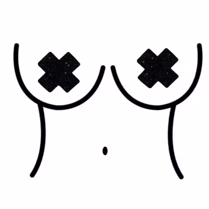 Imagem do produto Par Tapa Mamilo em X com Strass Brilhante Yaffa - Preto