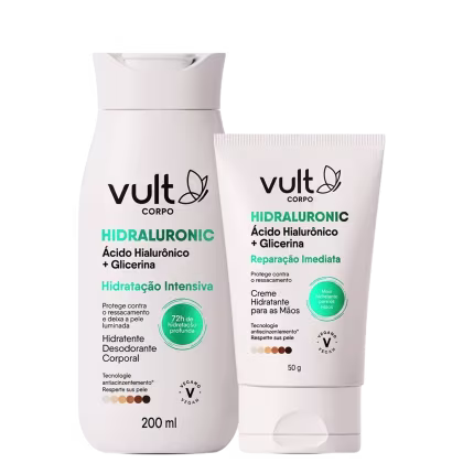Imagem do produto Kit Vult Hidraluronic Hidratação Intensiva - Hidratante Desodorante Corporal 200ml + Creme para Mãos 50g