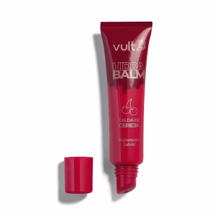 Hidratante labial de cor vermelha, da marca Vult