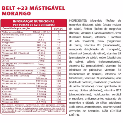 Imagem do produto Belt+23 Morango-150 Pastilhas Mastigáveis