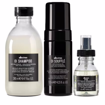 Imagem do produto Kit Davines OI Shampoo 280ml + Soufflé 125ml + Óleo 50ml
