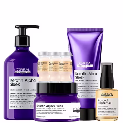 Imagem do produto Kit L'Oréal Professionnel Keratin Alpha Sleek Intense Treatment Salon (7 Itens)