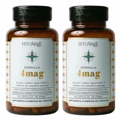 Imagem do produto Kit 2x Magnésio, 4mag Rituária 60 Cápsulas B6 Vegano Sem Sabor