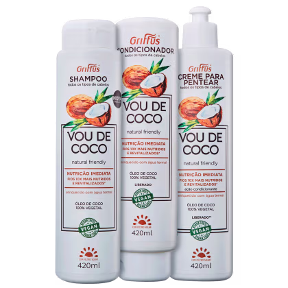Imagem do produto Kit Griffus Vou de Coco Leave-In (3 Produtos)