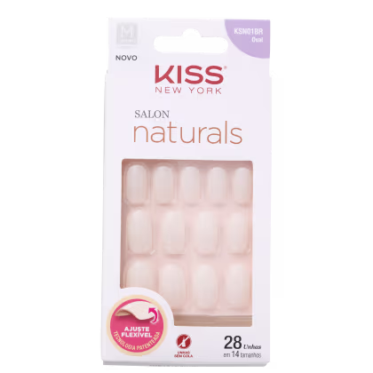Imagem do produto Kiss New York Salon Naturals Oval Médio - Unhas Postiças