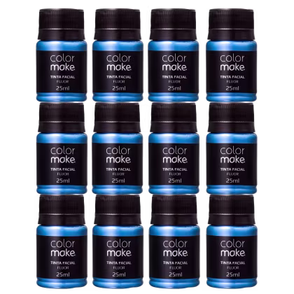 Imagem do produto Kit Colormake Fluorescente Azul - Tinta Líquida 12x25ml
