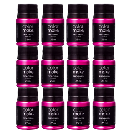 Imagem do produto Kit Colormake Fluorescente Pink - Tinta Líquida 12x25ml