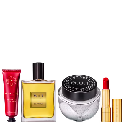 Imagem do produto Kit O.U.i Rouge Luxe - Creme de Mãos 30g + Óleo Absoluto 100ml + Creme Esfoliante 200g + Batom Rouge 3g