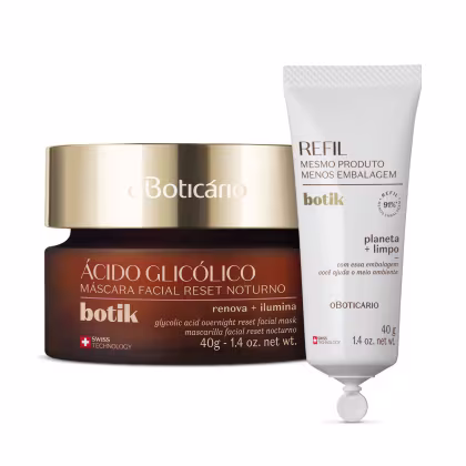 Imagem do produto Kit o Boticário Botik Ácido Glicólico Reset Noturno + Refil (2 Produtos)