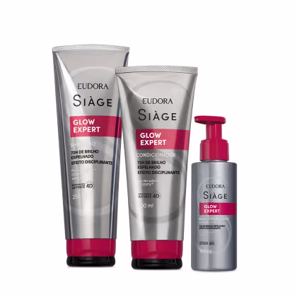 Imagem do produto Combo Siàge Glow Expert: Shampoo 250ml + Condicionador 200ml + Balm Disciplinante 100ml