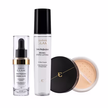 Imagem do produto Kit Skin Perfection Pele Branca Pó Solto + Primer Glow +  Bruma Fixadora