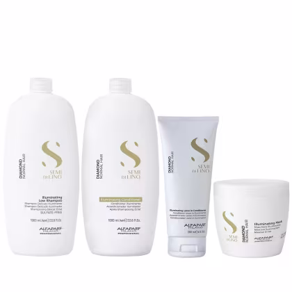 Imagem do produto Kit Alfaparf Semi Di Lino Diamond - Shampoo 1L + Condicionador 1L + Máscara 500ml + Leave in 200ml