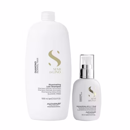 Imagem do produto Kit Alfaparf Semi Di Lino Diamond - Shampoo 1L + Fluido 125ml