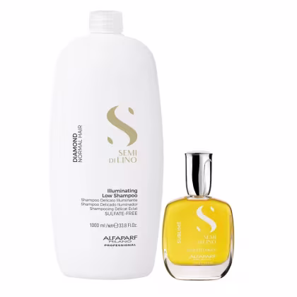 Imagem do produto Kit Alfaparf Semi Di Lino Diamond - Shampoo 1L + Cristalli 50ml
