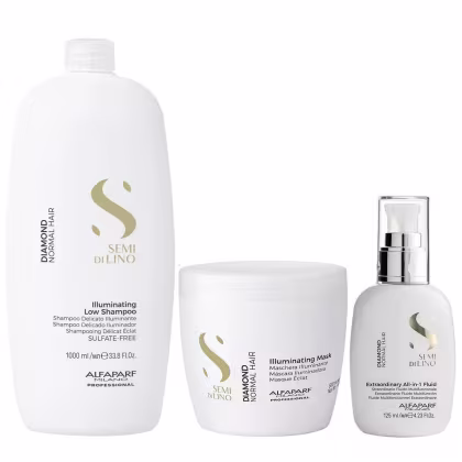 Imagem do produto Kit Alfaparf Semi Di Lino Diamond - Shampoo 1L + Máscara 500ml + Fluído 125ml