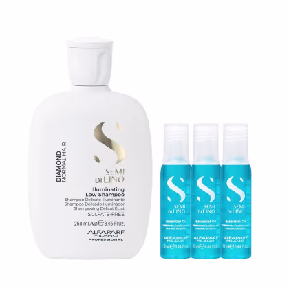 Imagem do produto Kit Alfaparf Semi Di Lino Diamond - Shampoo 250ml + 3x Ampola 13ml