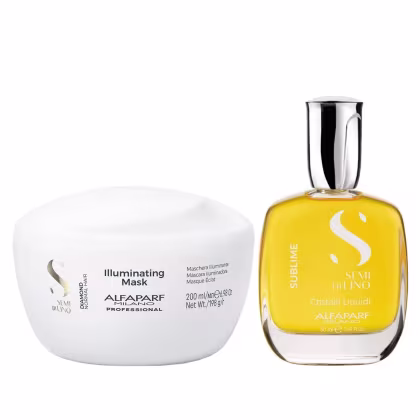 Kit Alfaparf Semi Di Lino Diamond - Máscara 200ml + Cristalli 50ml