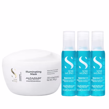 Imagem do produto Kit Alfaparf Semi Di Lino Diamond - Máscara 200ml + 3x Ampola 13ml