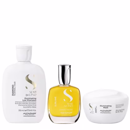 Imagem do produto Kit Alfaparf Semi Di Lino Diamond - Shampoo 250ml + Máscara 200ml + Cristalli 50ml