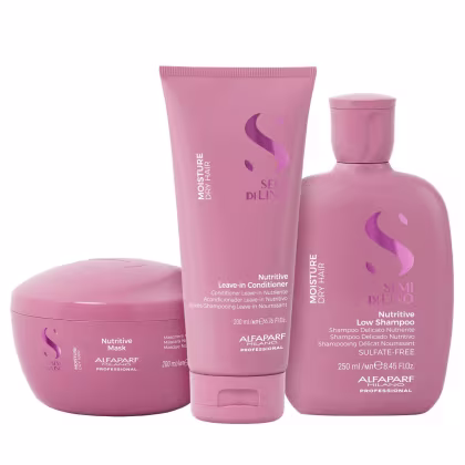 Imagem do produto Kit Alfaparf Semi Di Lino Moisture -  Shampoo 250ml + Leave in Condicionador 200ml + Máscara 200ml