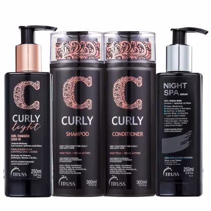 Imagem do produto Kit Truss Curly - Shampoo 300ml + Condicionador 300ml + Leave-In Light 250ml + Night Spa 250ml
